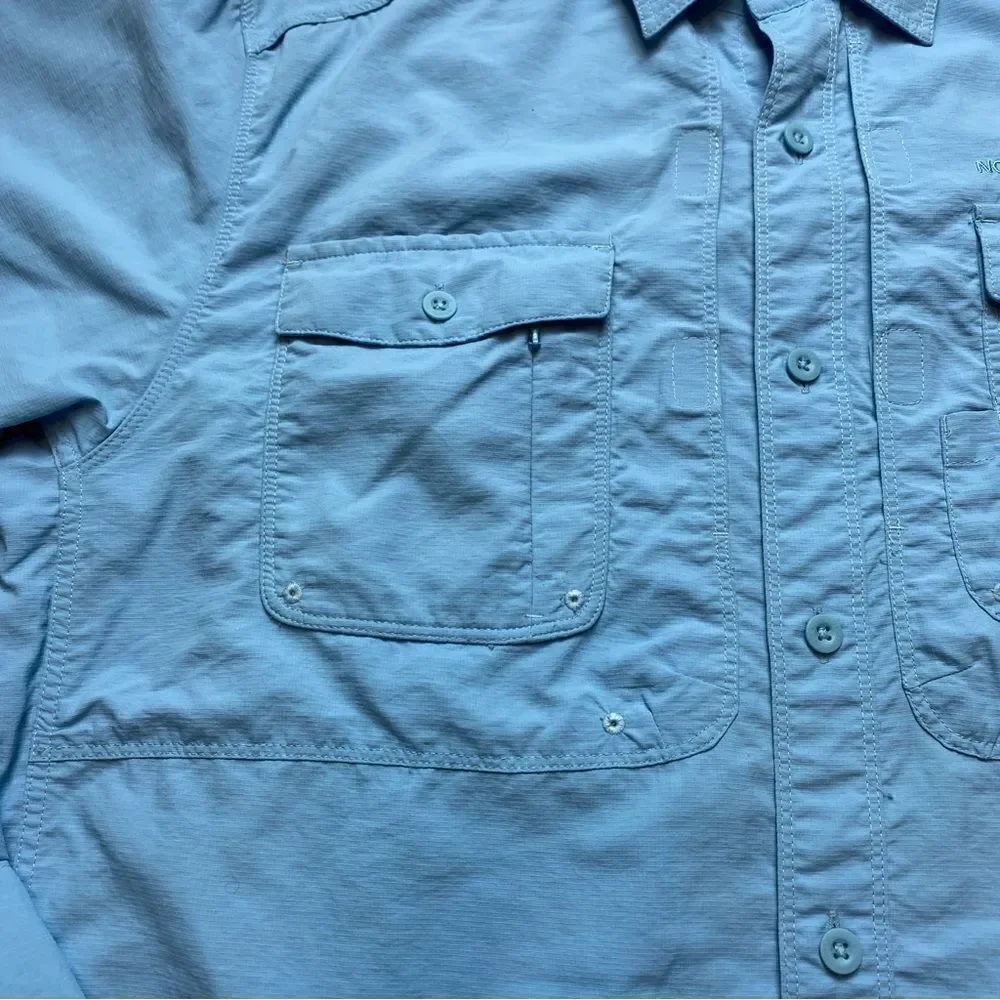 The North Face Light Blue Horizon Cypress Woven Shirt Size Large